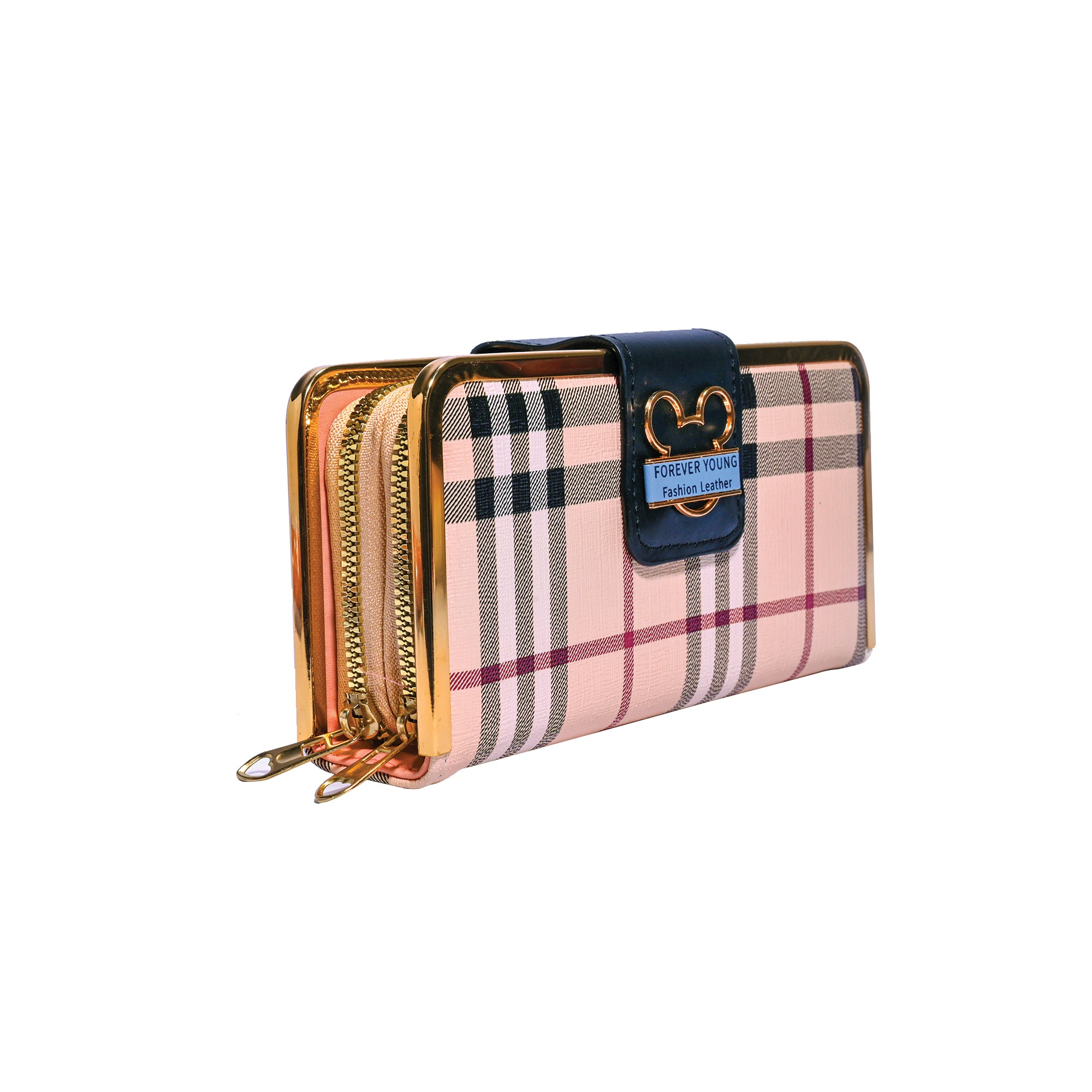 Plaid Zip-Around Wallet