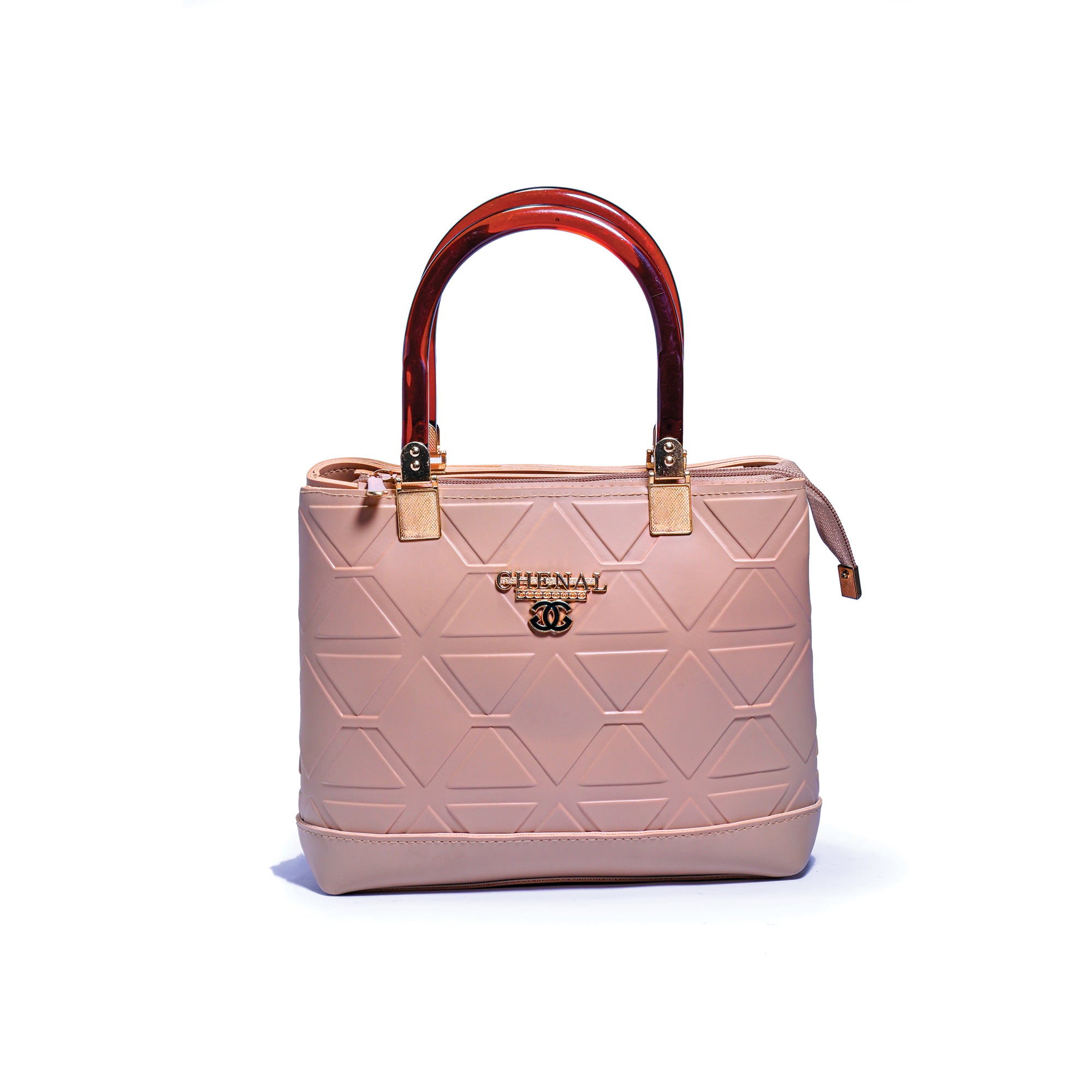 chic Blush hand bag  with Tortoiseshell Handles