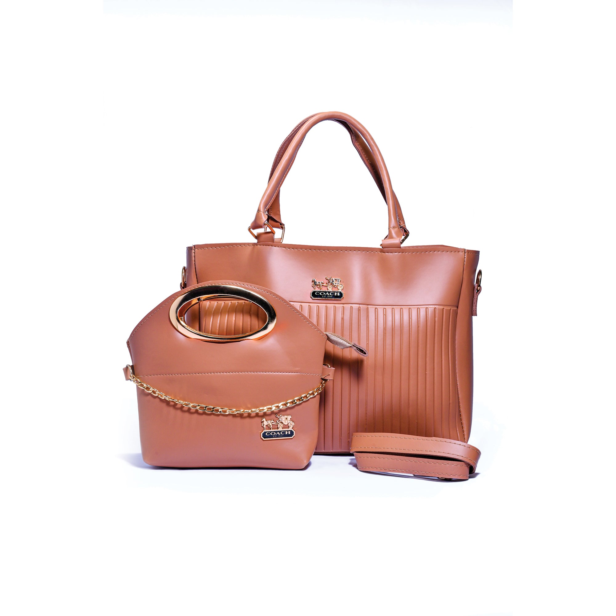 Luxe Brown Coach Handbag Set - 2 Piece Elegance